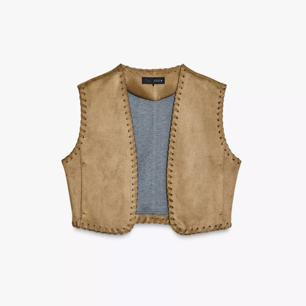 ZARA BRAIDED FAUX SUEDE VEST
Color: Brown * SIze : L